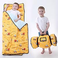 BORPRES-Toddler-Nap-Mat-Nap-Mats-for-Preschool-Daycare Boys Girls,Kids Sleeping Mat with Removable Pillow and Blanket,Extra Thick Large Slumber Bag for Travel Camping