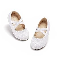 Otter MOMO Toddler/Little Girls Flower Girl Shoes Ballerina Flats Shoes Slip-on School Party Dress Shoes