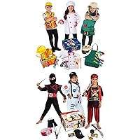 Born Toys Dress up & Pretend Play, Construction Worker, Chef and Gardener & Ninja, Astronaut and Pirate Costume for Boys & Girls Ages 3-7