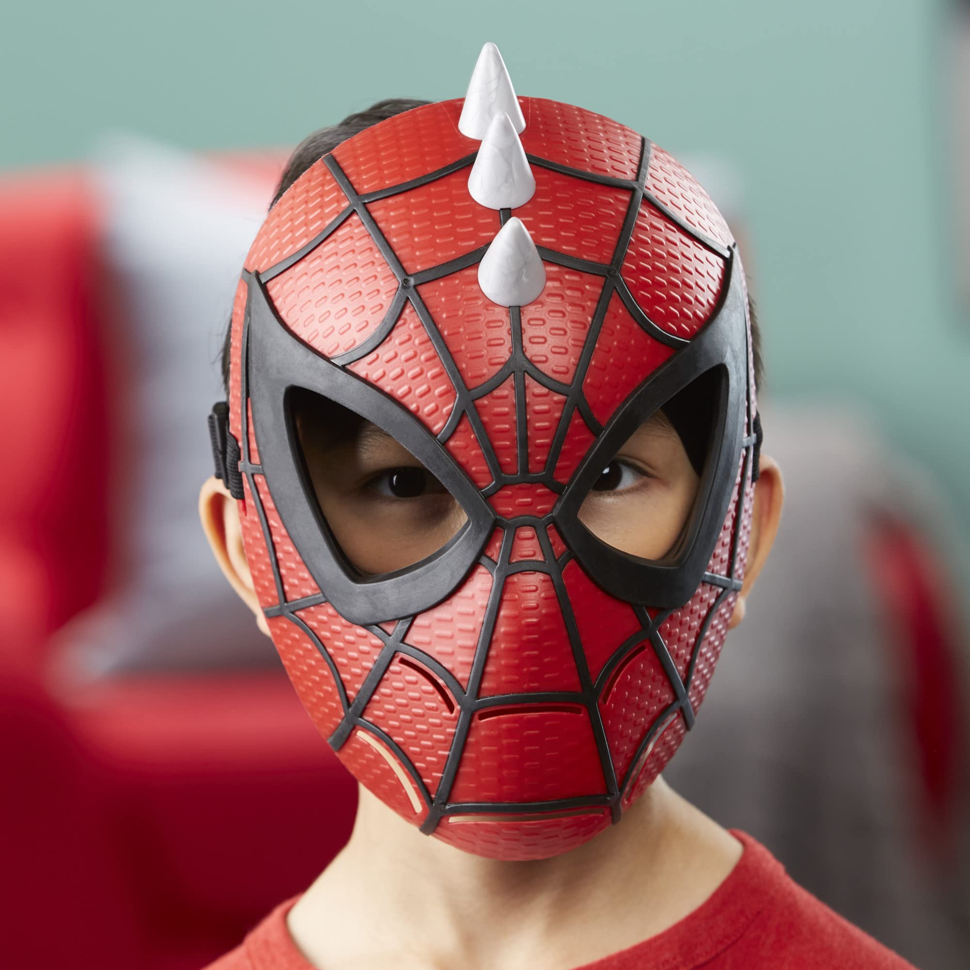 Spider-Man Marvel Across The Spider-Verse Spider-Punk Mask for Kids Roleplay and Costume Dress Up, Marvel Toys for Kids Ages 5 and Up,Red, Black