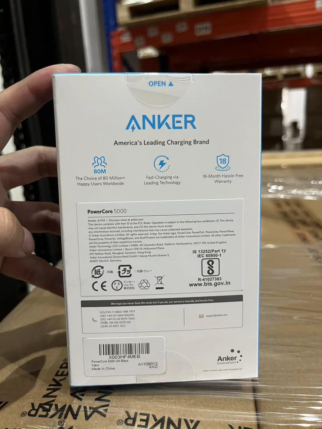 Anker PowerCore 5000 Portable Charger, Ultra-Compact 5000mAh External Battery with Fast-Charging Technology, Power Bank for iPhone, iPad, Samsung Galaxy and More