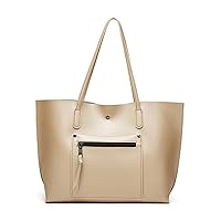 Soft PU Leather Tote Shoulder Bag for Women Large Casual Top Handle Satchel Bag Ladies Work Trendy Handbag Purse
