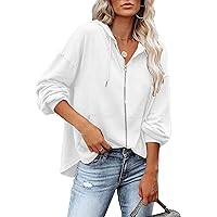 Hount Womens Long Sleeve Zip Up Hoodie Jackets Casual Lightweight Sweatshirts Jackets Hooded Jackets Outfit with Pockets