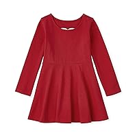 The Children's Place baby girls Solid Long Sleeve Skater Dress