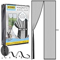 AUGO Magnetic Screen Door - Self Sealing, Heavy Duty, Hands Free Mesh Partition Keeps Bugs Out - Pet and Kid Friendly - Patent Pending Keep Open Feature - 34 Inch x 81 Inch