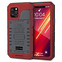 Mitywah Waterproof Case for iPhone 12 Pro Max, Heavy Duty Military Grade Armor Metal Case, Full Body Protective Rugged Shockproof Thick Dustproof Strong Case for iPhone 12 Pro Max 6.7’’, Red