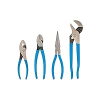 CHANNELLOCK HD-1 Ultimate 4-Piece Pliers Set | Made in USA | Forged High Carbon Steel | Includes Tongue & Groove, Diagonal Cutting, Long Nose and Slip Joint Pliers