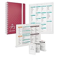 Official Starter Pack | Food Journal (Berry) + Grocery Shopping List + Food Plan Fridge Magnet & Pocket Guide | Use to Stay Accountable and Track Food, Water, and Weight Loss