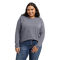 Hanes Womens Originals Tri-Blend Long-Sleeve T-Shirt, Crewneck Tee For Women, Relaxed Fit