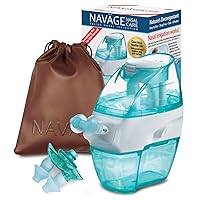 Navage Nasal Irrigation Multi-User Bonus Pack: Navage Nose Cleaner & 20 Salt Pods Plus a Second Nasal Dock (in Teal) and an Extra Pair of Nose Pillows and Burgundy Travel Bag