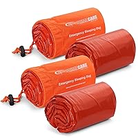 Primacare CB-3684-2 Pack of 2 Emergency Sleeping Bags for Survival, Mylar Blanket/Tent Used for Emergency, Camping, Hiking, Hunting, Outdoors, Perfect for Medical First Aid Supply Kits, Adult, Orange