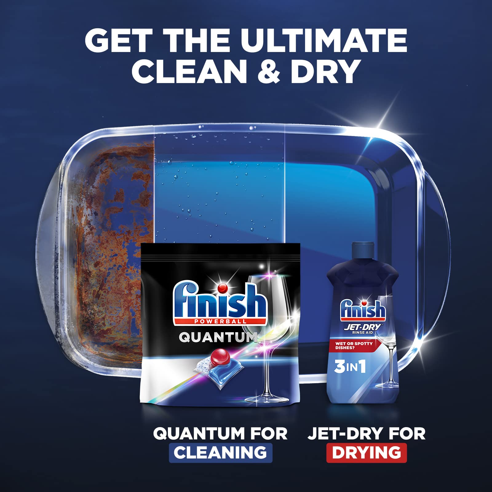 Finish - Quantum - 64ct - Dishwasher Detergent - Powerball - Ultimate Clean & Shine - Dishwashing Tablets - Dish Tabs