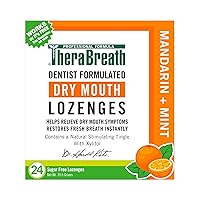 TheraBreath Dry Mouth Dentist Formulated Sugar-Free Lozenges, Mandarin Mint, 24 Count