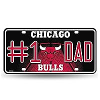 Rico Industries NBA Chicago Bulls #1 DAD #1 Fan Metal Auto Tag 8.5