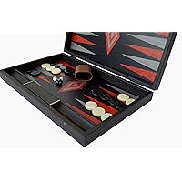 Argento and Black Oak Backgammon Set - Hand Made in Greece