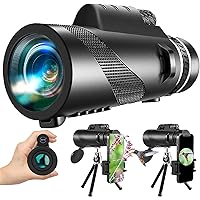 80x100 Monocular-Telescope for Adults High Powered Compact Monoculars with Smartphone Holder & Tripod, BAK4 Prism for Stargazing Hunting Hiking Travel Bird Watching Camping Wildlife Scenery
