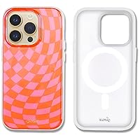Sonix Case for iPhone 14 Pro Max | Compatible with MagSafe | 10ft Drop Tested | Checkered Orange, Pink