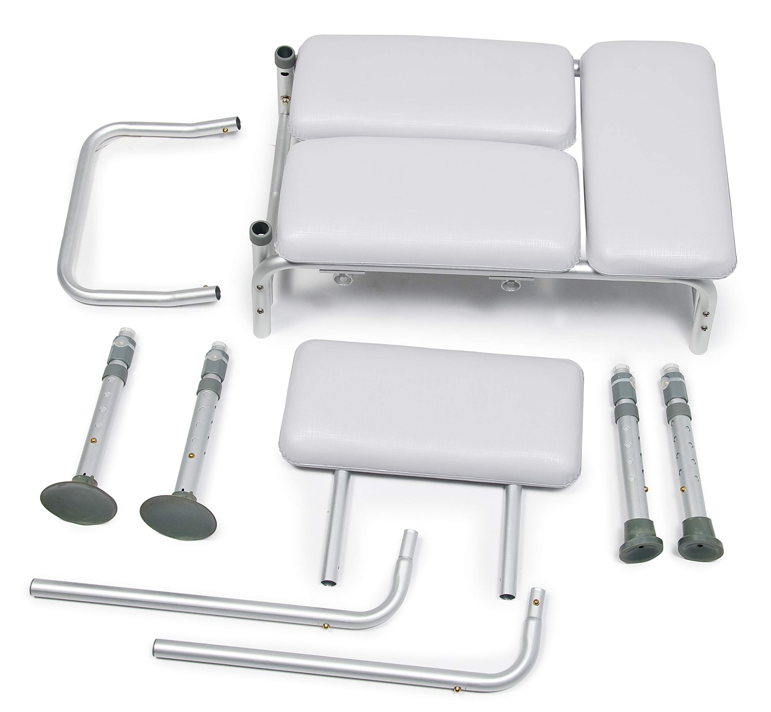 Graham-Field 7955KD-1 Lumex 2-in-1 Tub Transfer Bench & Shower Chair, Padded Seat & Backrest, Adjustable Height