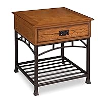 Modern Craftsman Distressed Oak End Table by Home Styles, Brown 22D x 22W x 24.5H in