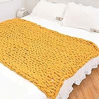 Daoyuan Blanket Chunky Knitted Blanket Hand-Woven Thick Thick Thread Blanket Beautiful Home Decor Chenille Yarn for Pet Bed Sofa Quilt Chair Mat Yoga Mat Gift