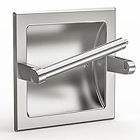 Brushed Nickel Recessed Toilet Paper Holder,Pivoting Toilet Tissue Holder,Made of SUS304 Stainless Steel, in Wall Toilet Paper Holder with Bracket