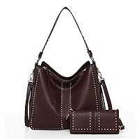 Montana West Hobo Handbag for Women Large Purses and Handbags with Studs and Crossbody Strap