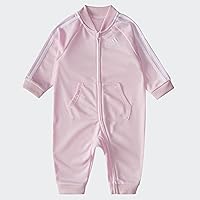adidas girls Long Sleeve 3- Stripe Tricot Coverall