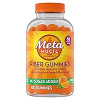 Metamucil Fiber Supplement Gummies, Sugar Free Orange Flavor, 5g Prebiotic Plant Based Fiber Blend, 120 Count (Pack of 1)