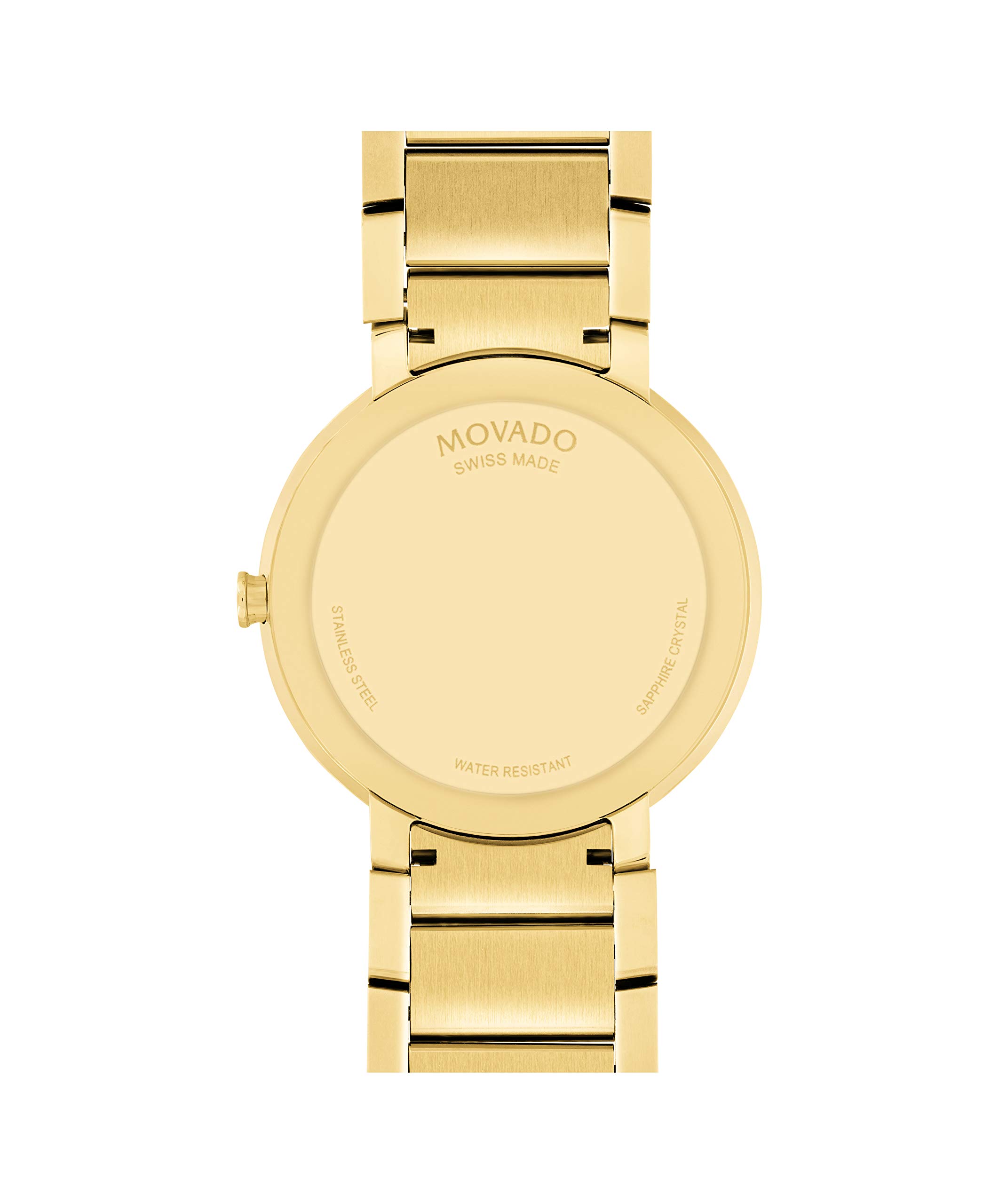 Movado Men's Sapphire Yellow Gold Watch with a Concave Dot Museum Dial, Gold (Model 607180)