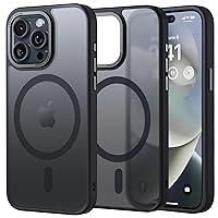 Vooii Strong Magnetic for iPhone 15 Pro Max Case, [Compatible with Magsafe] [13FT Military Grade Drop Protection] Slim Shockproof Translucent Matte Case for iPhone 15 Pro Max 6.7 inch - Black