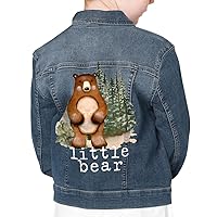 Cute Little Bear Kids' Denim Jacket - Baby Shower Present - Bear Lover Clothing