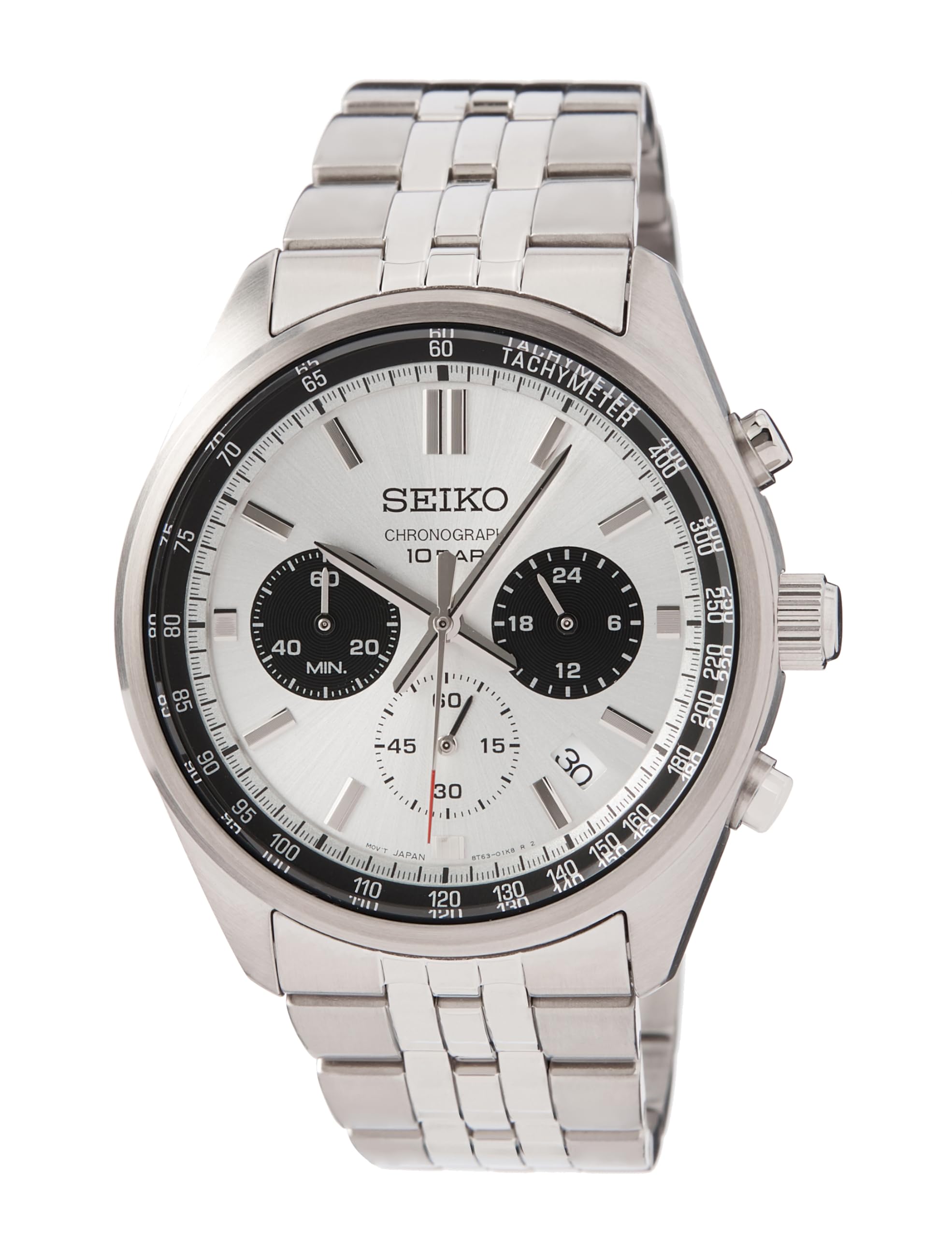 Seiko Herren Analog Quarz Uhr mit Edelstahl Armband SSB425P1