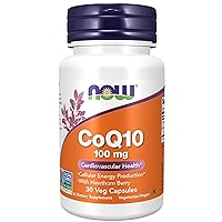 Supplements, CoQ10 100 mg with Hawthorn Berry, Pharmaceutical Grade, All-Trans Form produced by Fermentation, 30 Veg Capsules