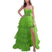 Prom Dress Long A Line Formal Dresses Tulle Maxi Gown for Women MQ019