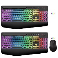 SABLUTE 2 Pack Wireless Keyboard and Mouse, Keyboard & Mice Combo with Phone Holder, 2.4G Lag-Free, Silent Cordless Set for Windows, Mac, PC, Laptop, (Mouse & No Mouse)