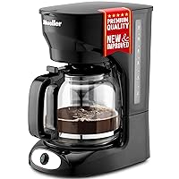 Mueller 12-Cup Drip Coffee Maker - Borosilicate Carafe, Auto-Off, Reusable Filter, Anti-Drip, Keep-Warm Function, Clear Water Level Window Coffee Machine, Ideal for Home or Office