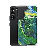 NightOwl Studio Custom Phone Case Compatible with Samsung Galaxy, Slim Cover for Wireless Charging, Drop and Scratch Resistant, Green Stream Samsung Galaxy S22