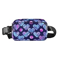 Valentines Day Heart Fanny Pack for Women Men Belt Bag Crossbody Waist Pouch Waterproof Everywhere Purse Fashion Sling Bag for Workout Hiking