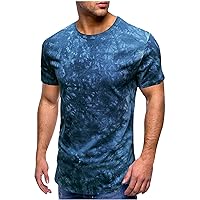 Mens Workout T-Shirt Casual Stylish Tie Dye Tee Tops Basic Short Sleeve Lightweight T Shirt Workout Shirts Summer Casual Tees