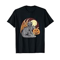 Funny Halloween Black Cat Dragon With Moon Costume Men Women T-Shirt