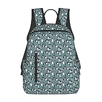 Border Collie Florals Print Simple And Lightweight Leisure Backpack, Men'S And Women'S Fashionable Travel Backpack