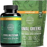 Primal Harvest Greens Powder & Mens Multivitamin Supplements for Men, Bundle