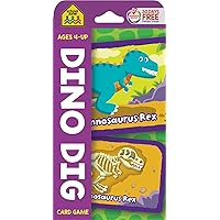 School Zone - Dino Dig Card Game - Ages 4+, Preschool to Kindergarten, Dinosaurs, Dinosaur Names, Counting, Matching, Vocabulary, and More (School Zone Game Card Series)
