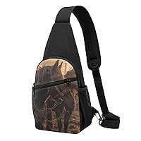 Sling Bag Crossbody for Women Fanny Pack Horses in the Sunset Chest Bag Daypack for Hiking Travel Waist Bag