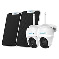 Argus PT+Solar Panel- 5MP Pan Tilt Solar Battery Camera Outdoor Wireless for Home Security, No Hub Needed, Night Vision, Smart Detection, 2-Way Audio, Support Alexa/Google Assistant(2 Pack)