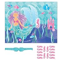 Vibrant Multicolor Mermaid Party Game Set for 14 Kids (1 Set) - Fun & Exciting Design - Perfect for Children's Parties