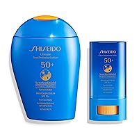 Ultimate Sun Protector Lotion (150 mL) + Shiseido Clear Sunscreen Stick SPF 50+ (0.7 oz) - Lightweight, Invisible Broad-Spectrum Sunscreen - All Skin Types