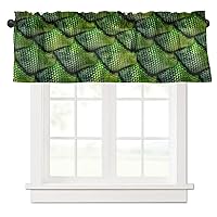 3D Snake Skin Kitchen Curtains Valances for Windows Rod Pocket Valance Short Window Treatments for Bedroom Farmhouse Laundry Living Room Bathroom