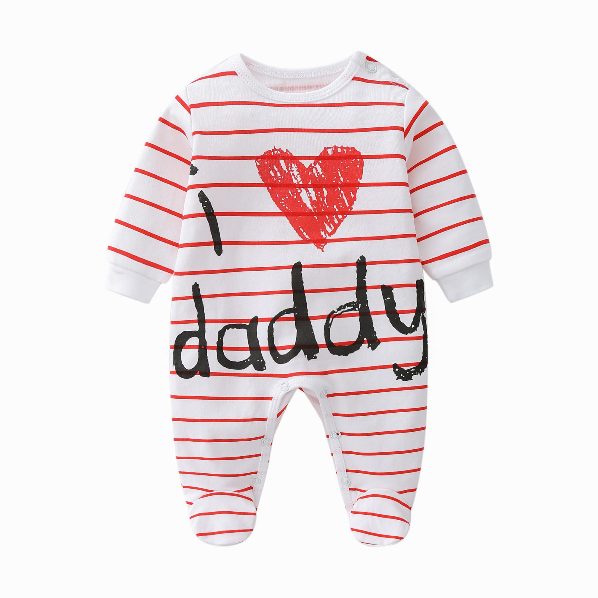 AOMOMO Unisex-Baby Clothes Newborn Twins I Love Mummy I Love Daddy Bodysuit Twins 2 Pack
