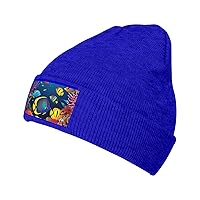 Knitted Hat The Underwater World Tropical Fish Print Beanie for Women Soft Warm Beanie Cap Casual Knit Hat Men Winter Beanies Blue